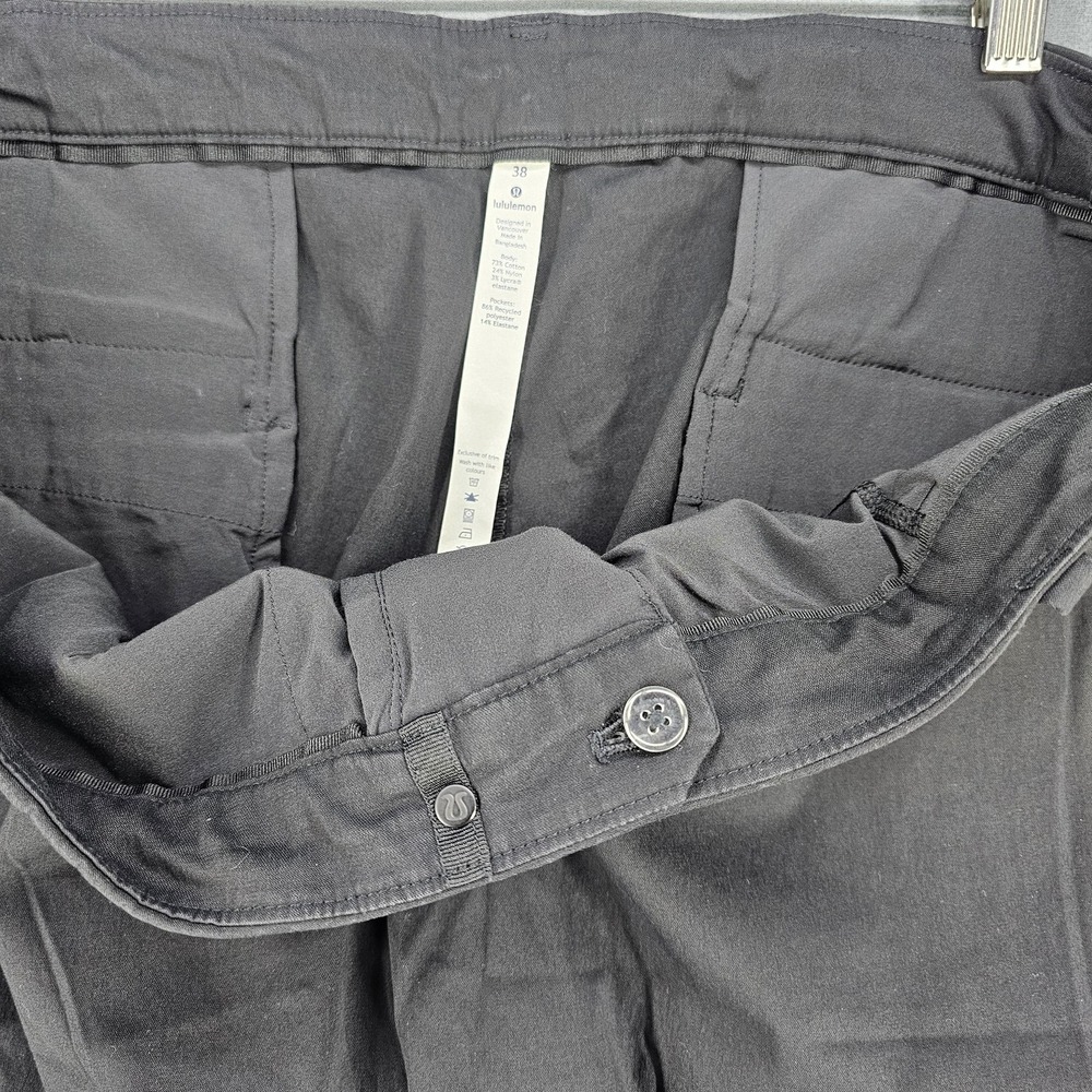 Lululemon Commission Pants Mens 38x34 Black Classic Stretch Chino Golf M5440S - Picture 11 of 12